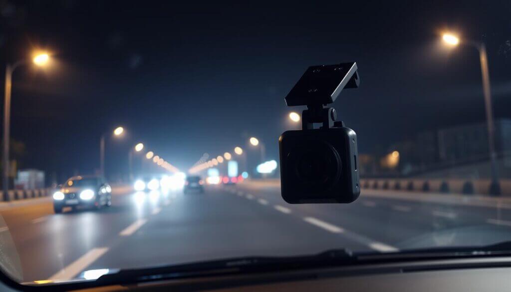 Night-time recording with dash camera